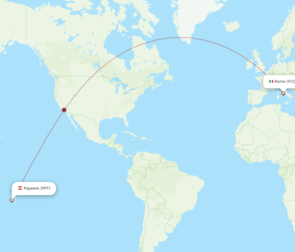FCO-PPT flight routes