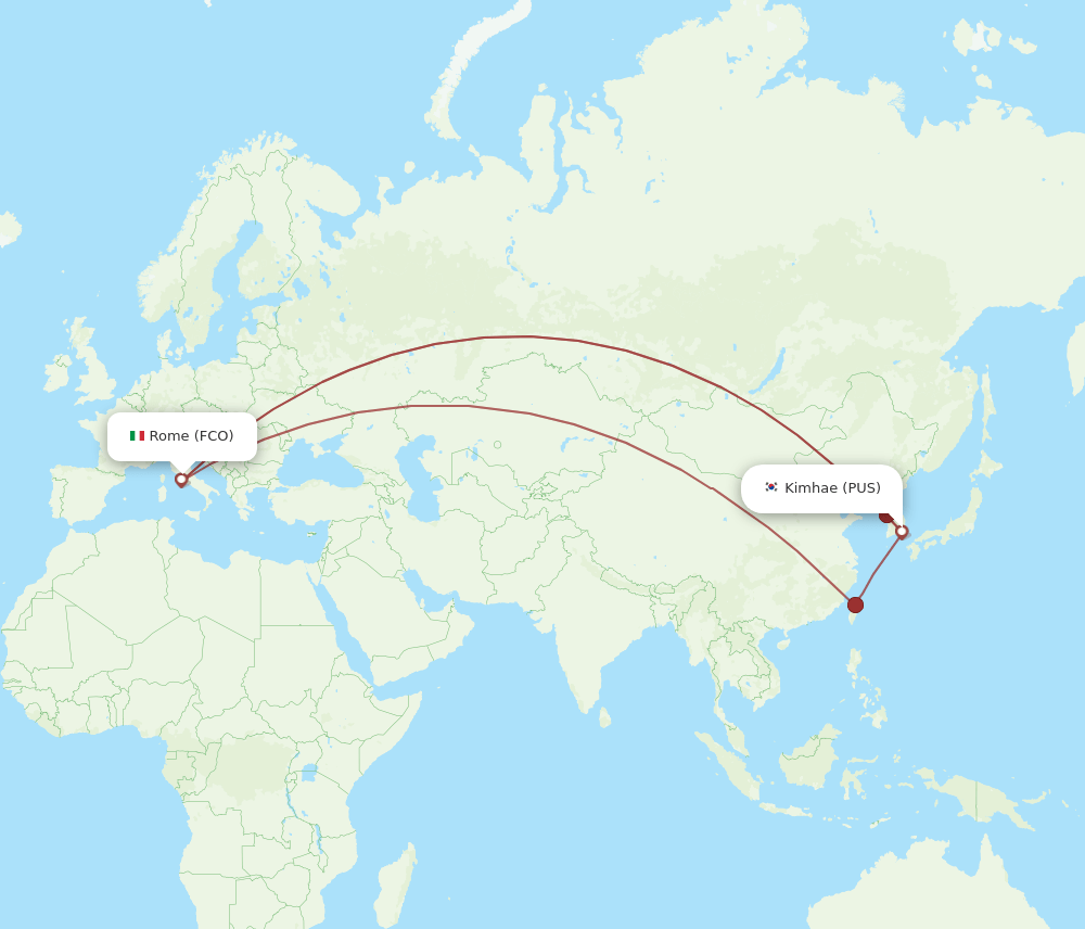 FCO-PUS flight routes