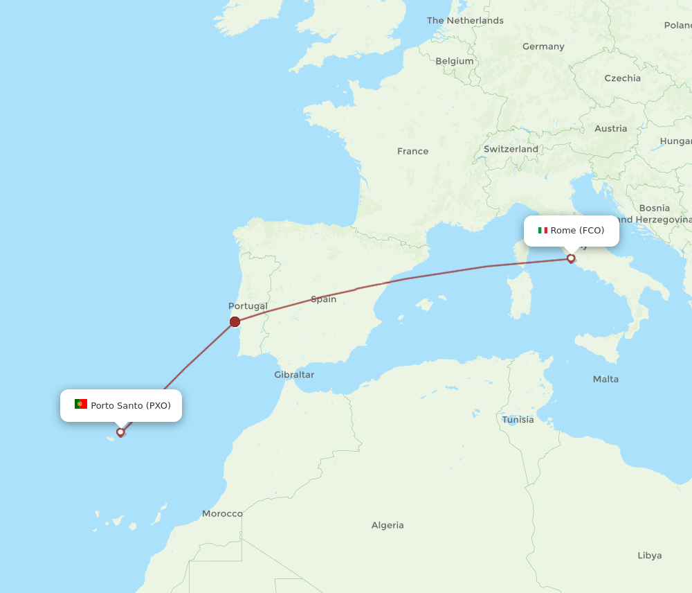 FCO-PXO flight routes