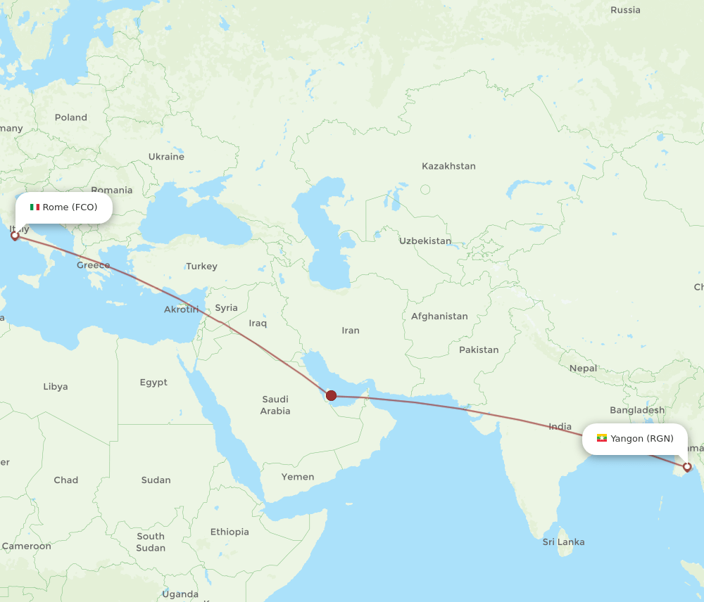 FCO-RGN flight routes