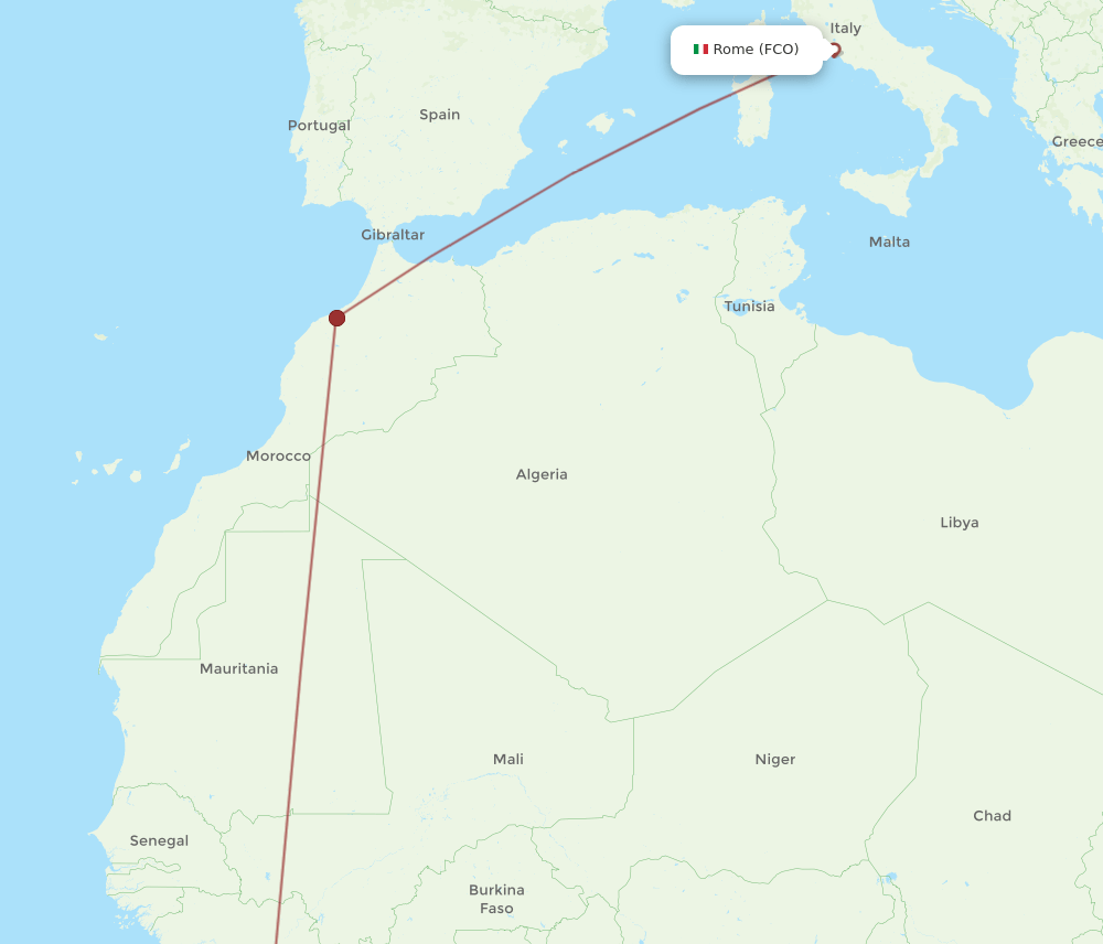 FCO-ROB flight routes