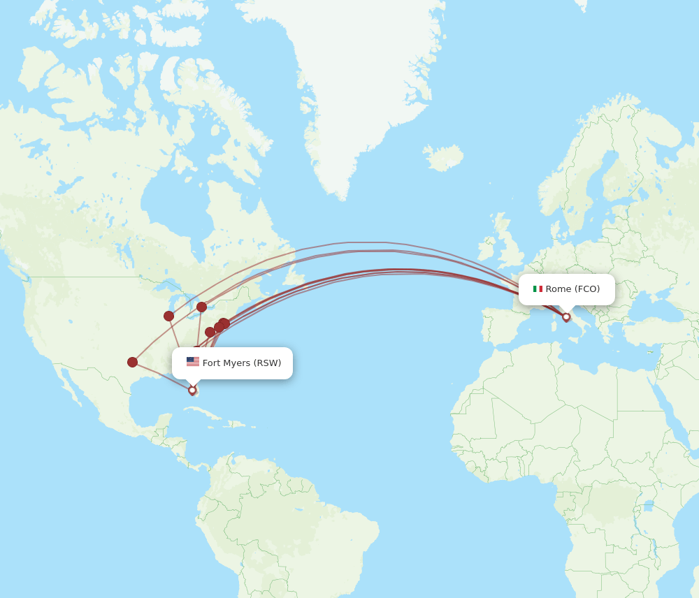 FCO-RSW flight routes