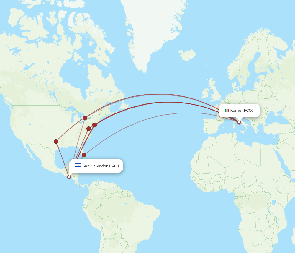 FCO-SAL flight routes
