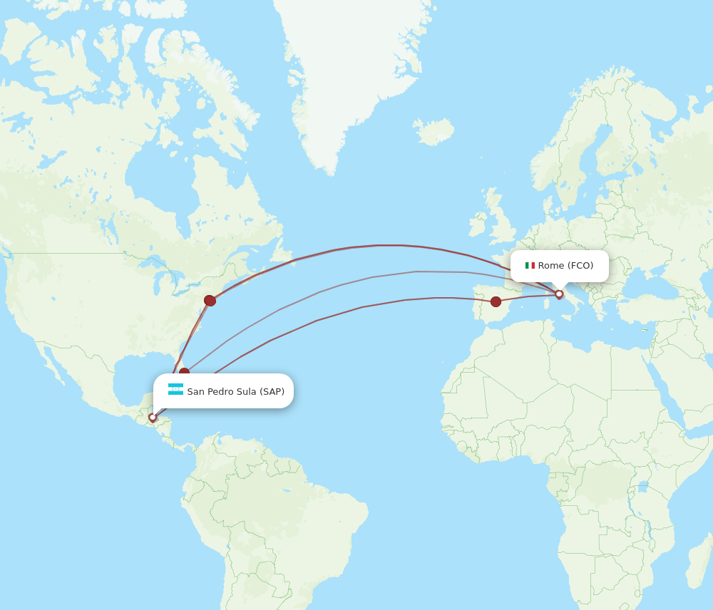 FCO-SAP flight routes
