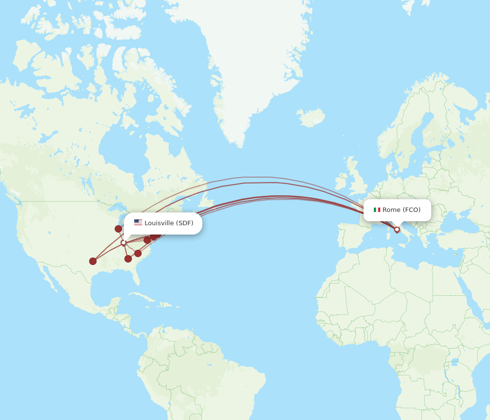 FCO-SDF flight routes