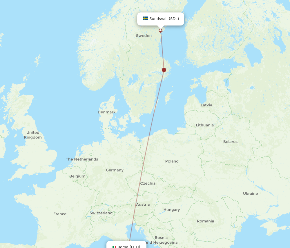 FCO-SDL flight routes