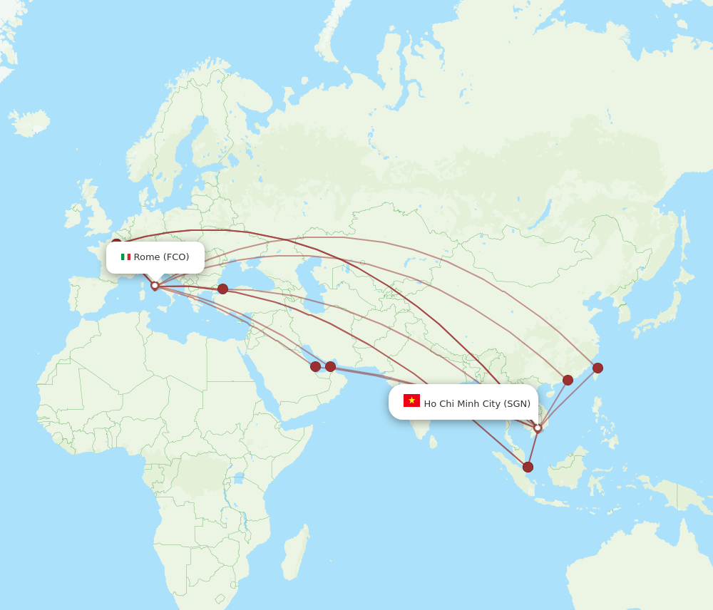 FCO-SGN flight routes