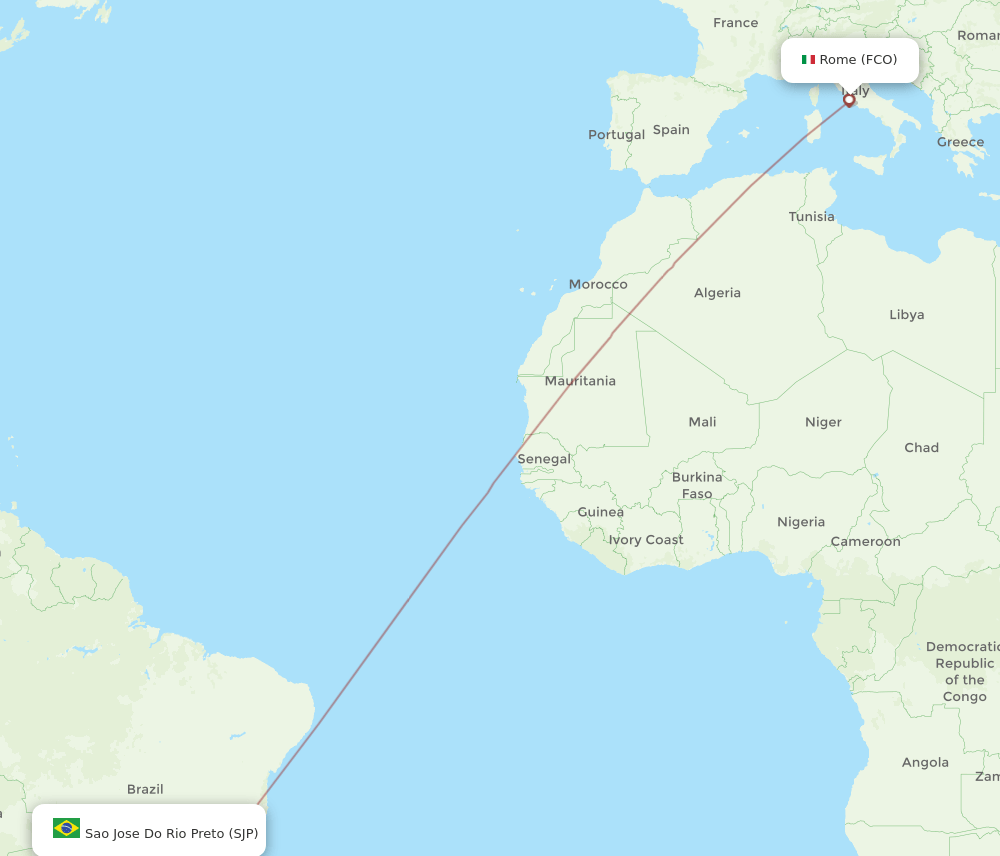 FCO-SJP flight routes