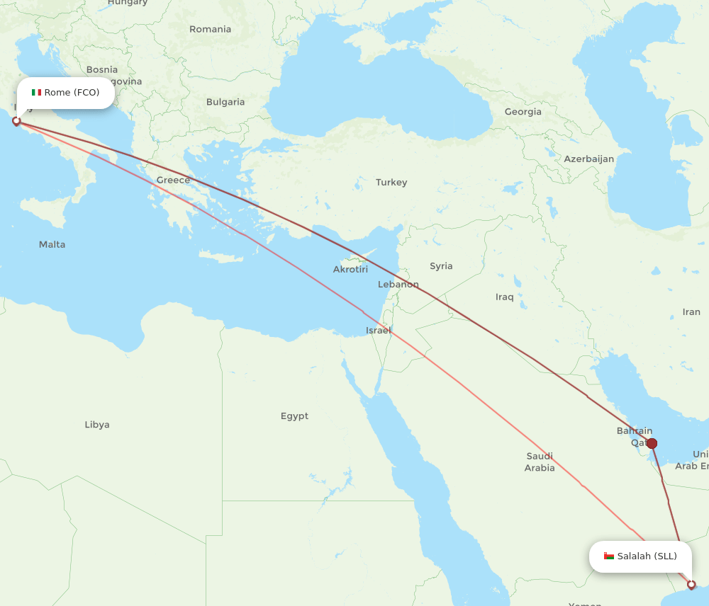 FCO-SLL flight routes