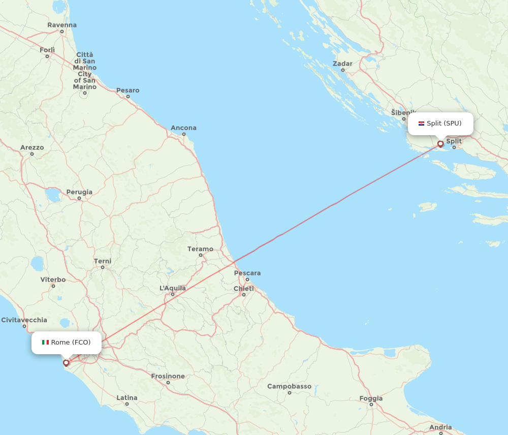 FCO to SPU flights and routes map