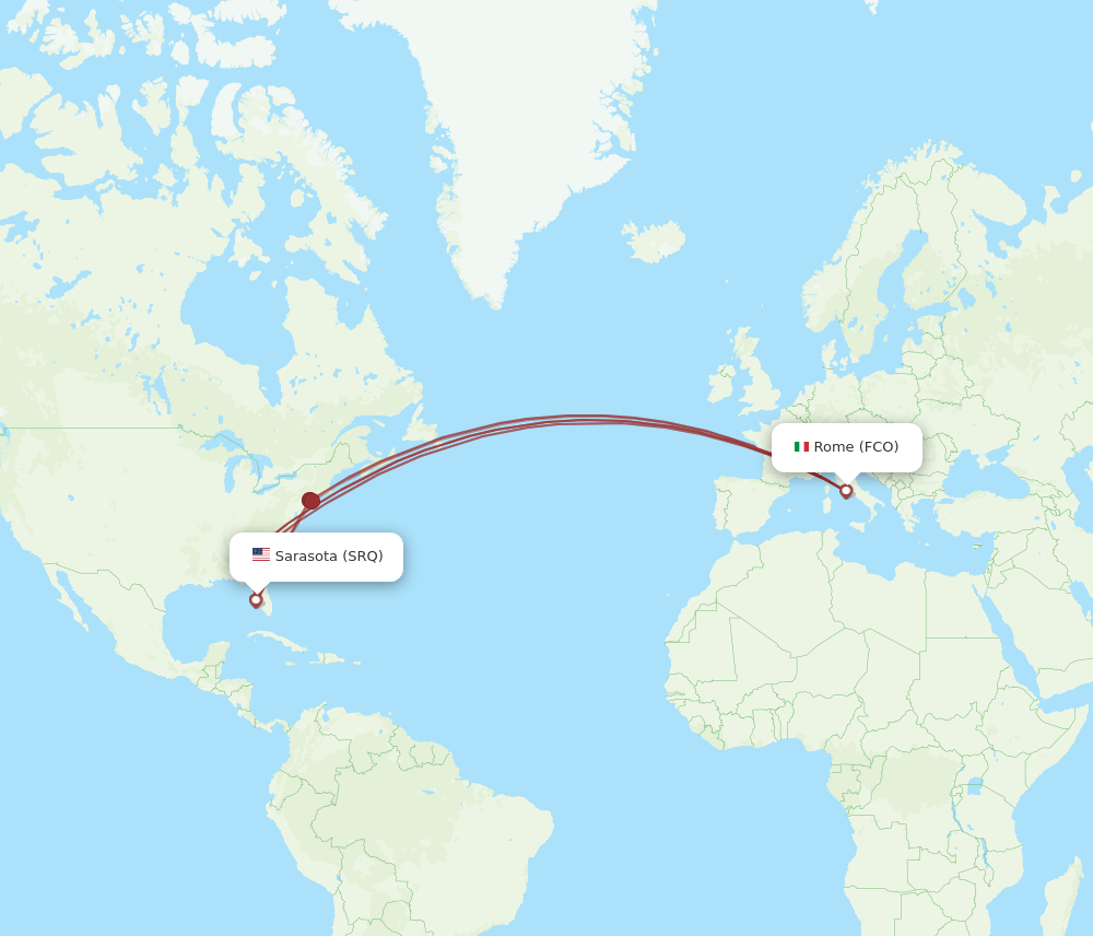 FCO-SRQ flight routes