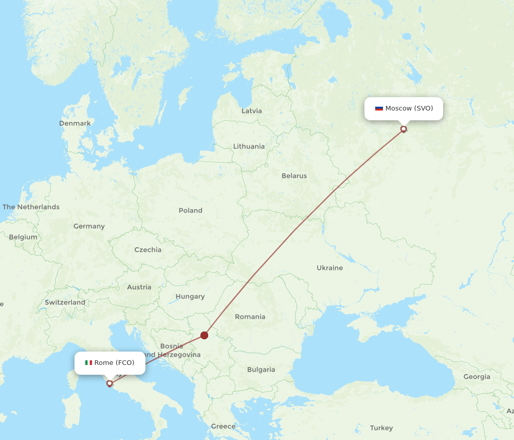 FCO-SVO flight routes