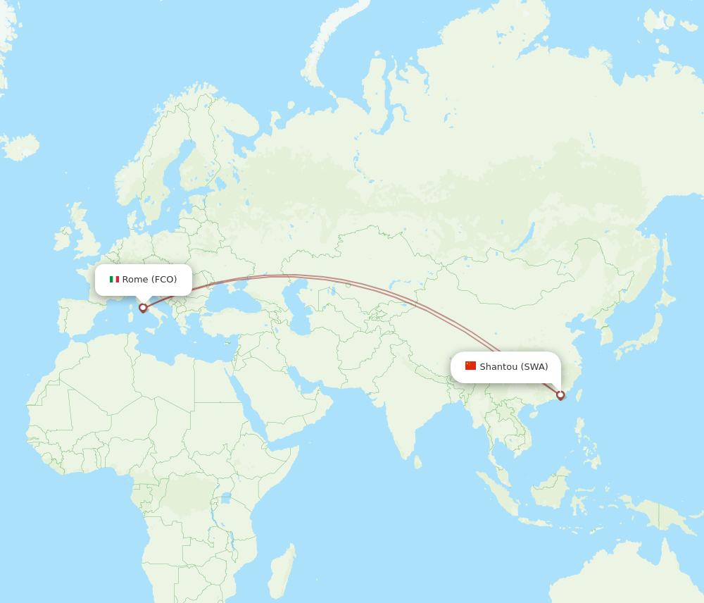 FCO-SWA flight routes