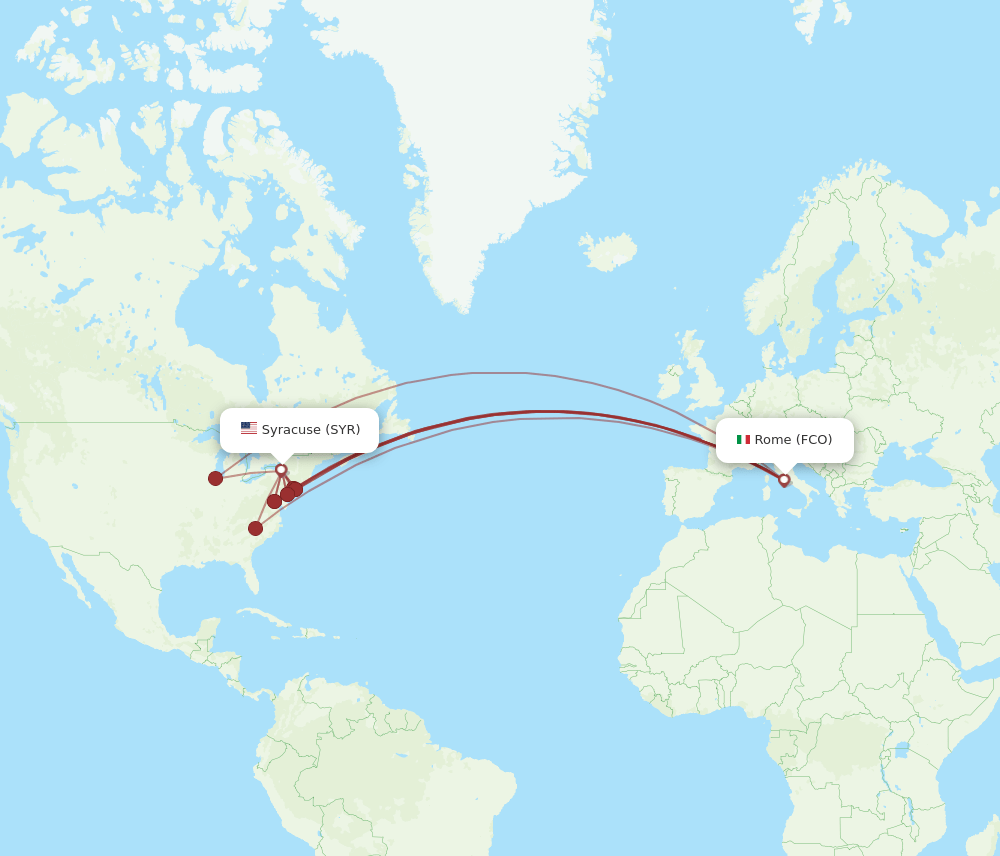 FCO-SYR flight routes