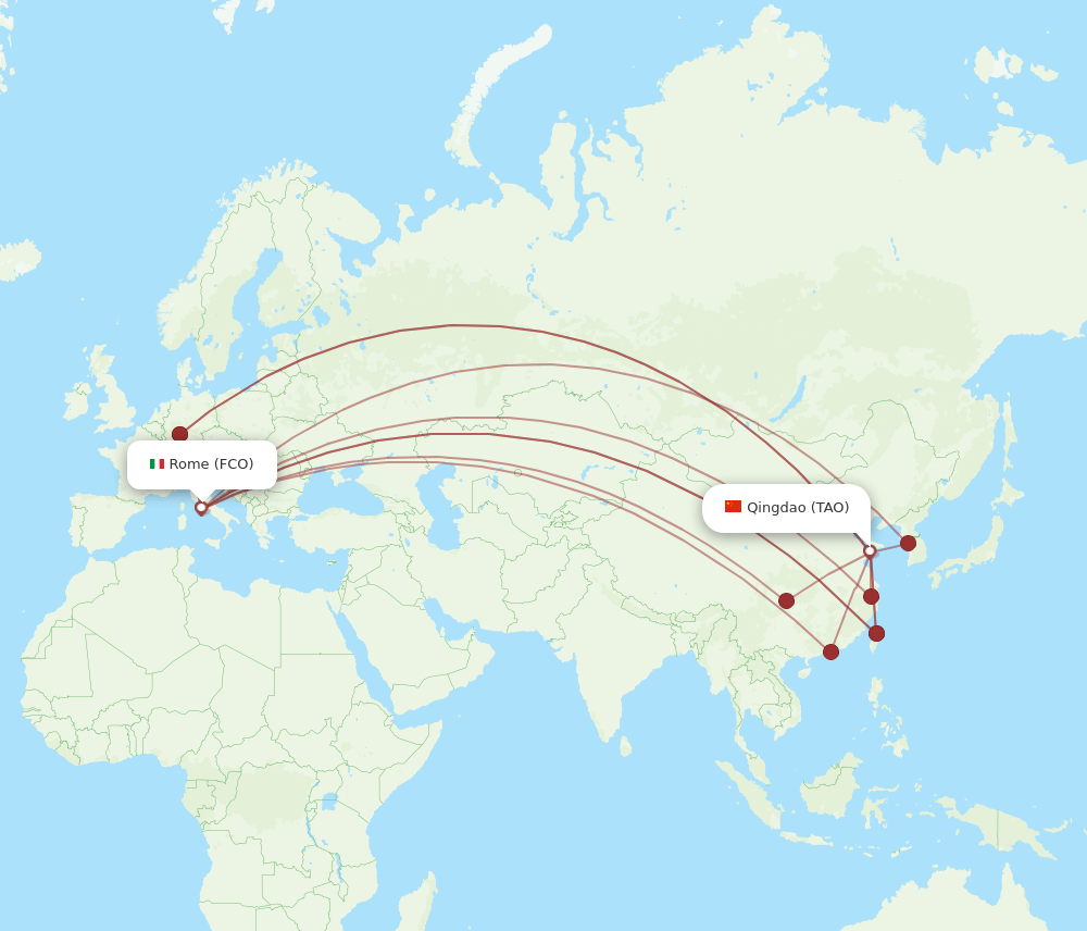 FCO-TAO flight routes