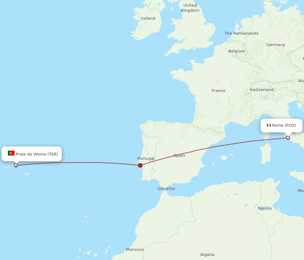 FCO-TER flight routes