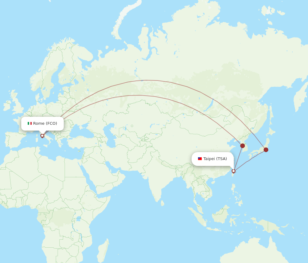 FCO to TSA flights and routes map
