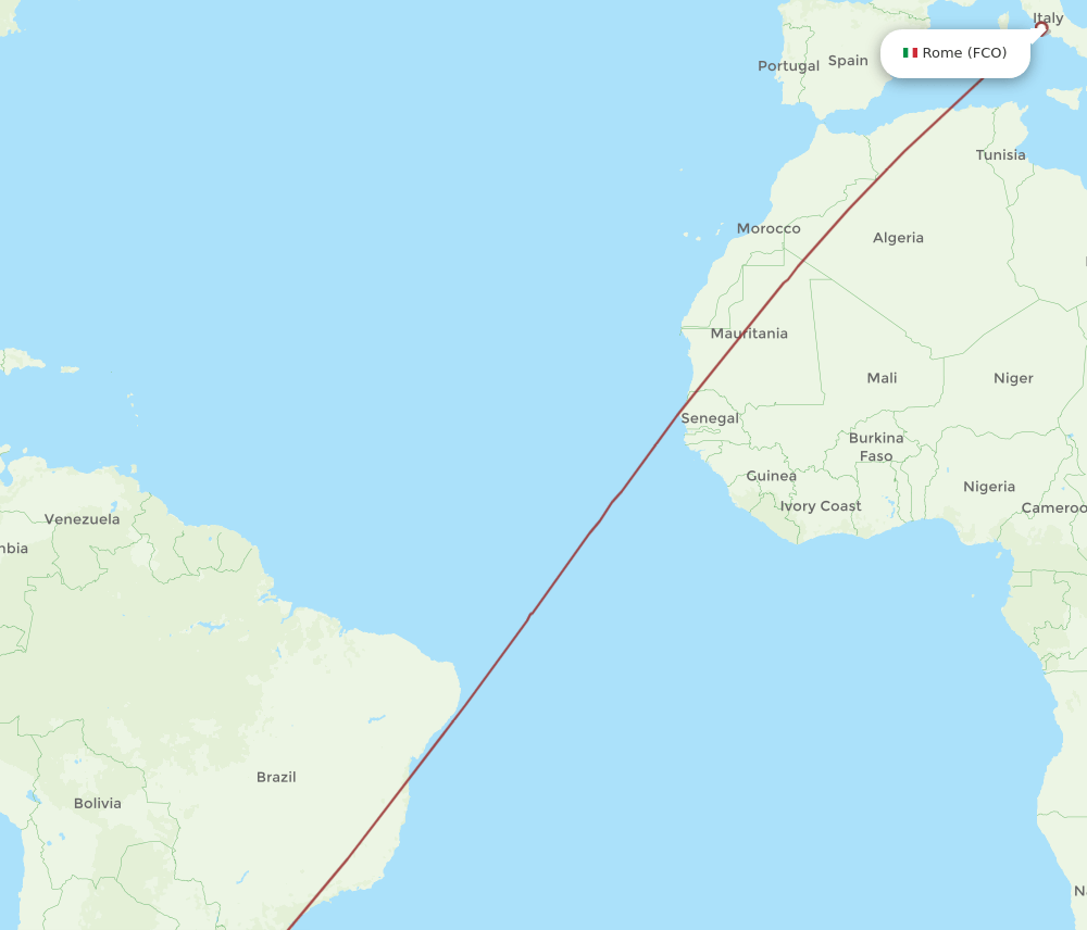 FCO-UAQ flight routes
