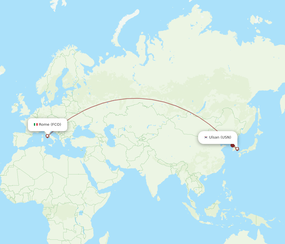 FCO to USN flights and routes map