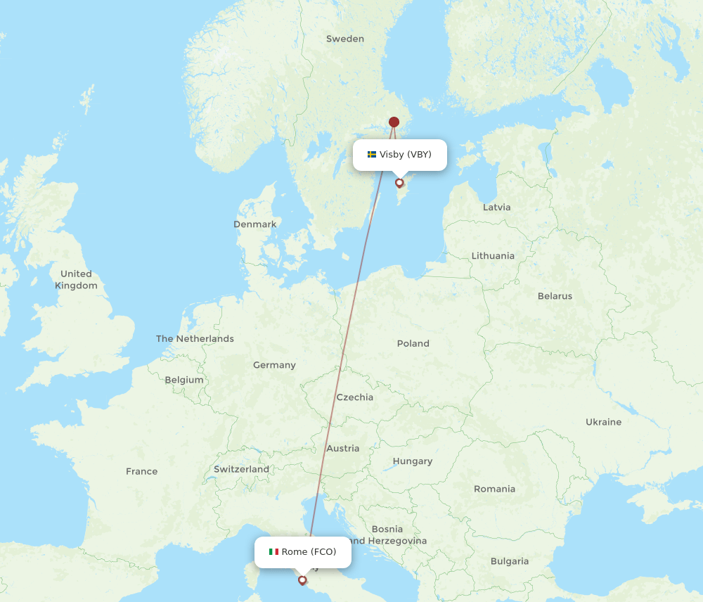 FCO-VBY flight routes