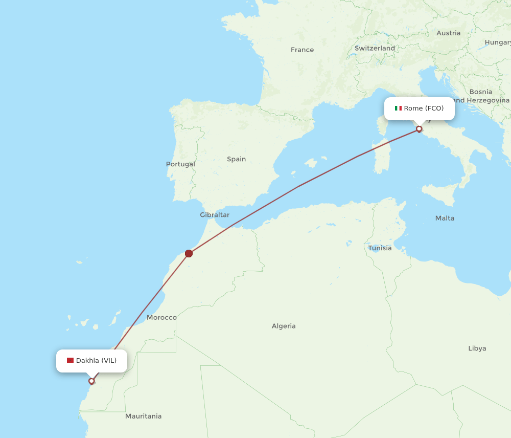 FCO-VIL flight routes
