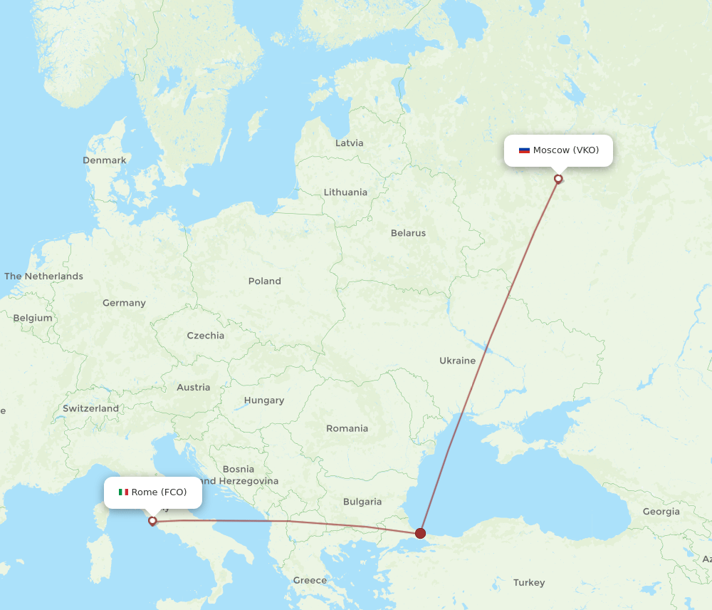 FCO-VKO flight routes