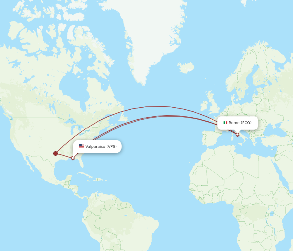 FCO-VPS flight routes