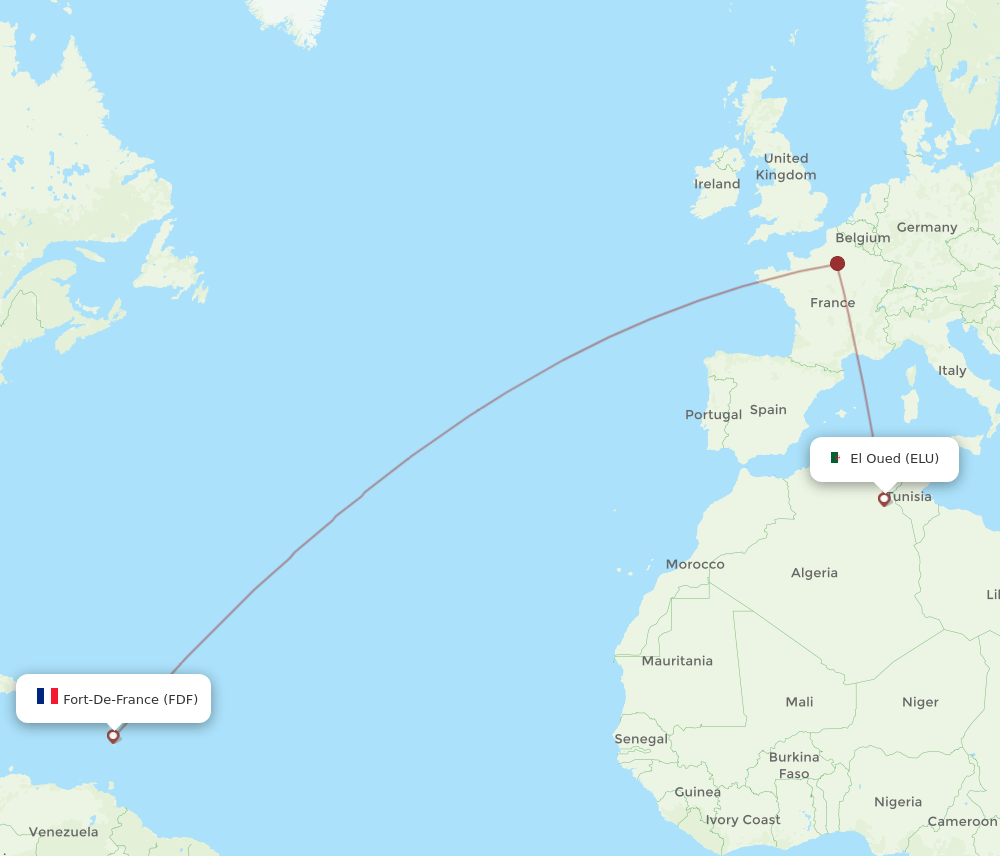 FDF-ELU flight routes