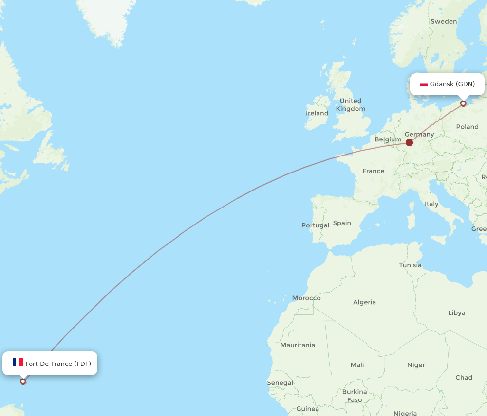 FDF-GDN flight routes