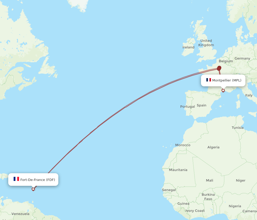 FDF-MPL flight routes