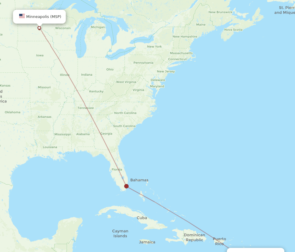 FDF-MSP flight routes