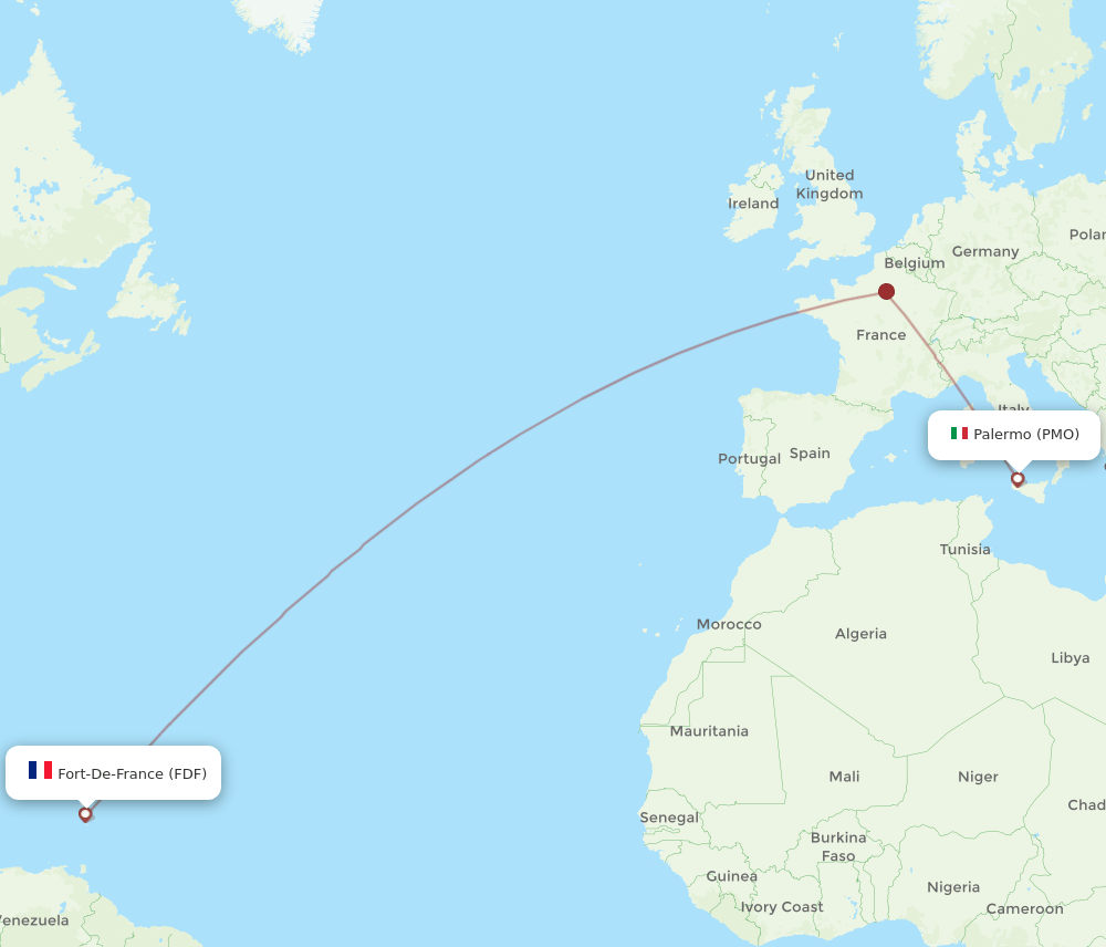 FDF-PMO flight routes