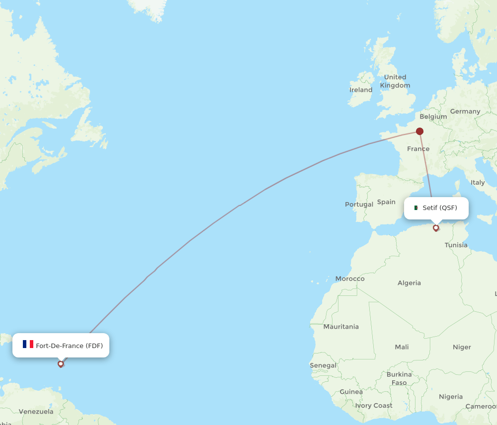 FDF-QSF flight routes