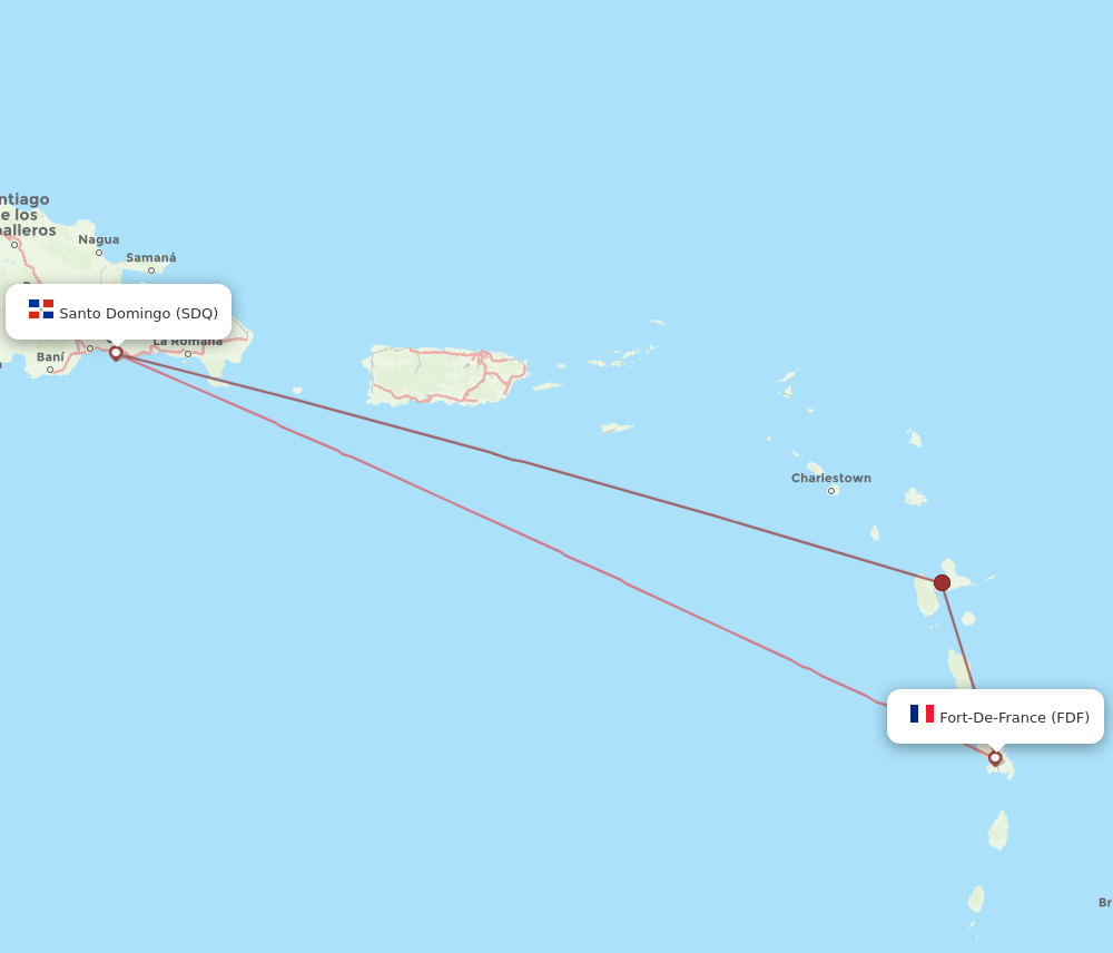 FDF to SDQ flights and routes map