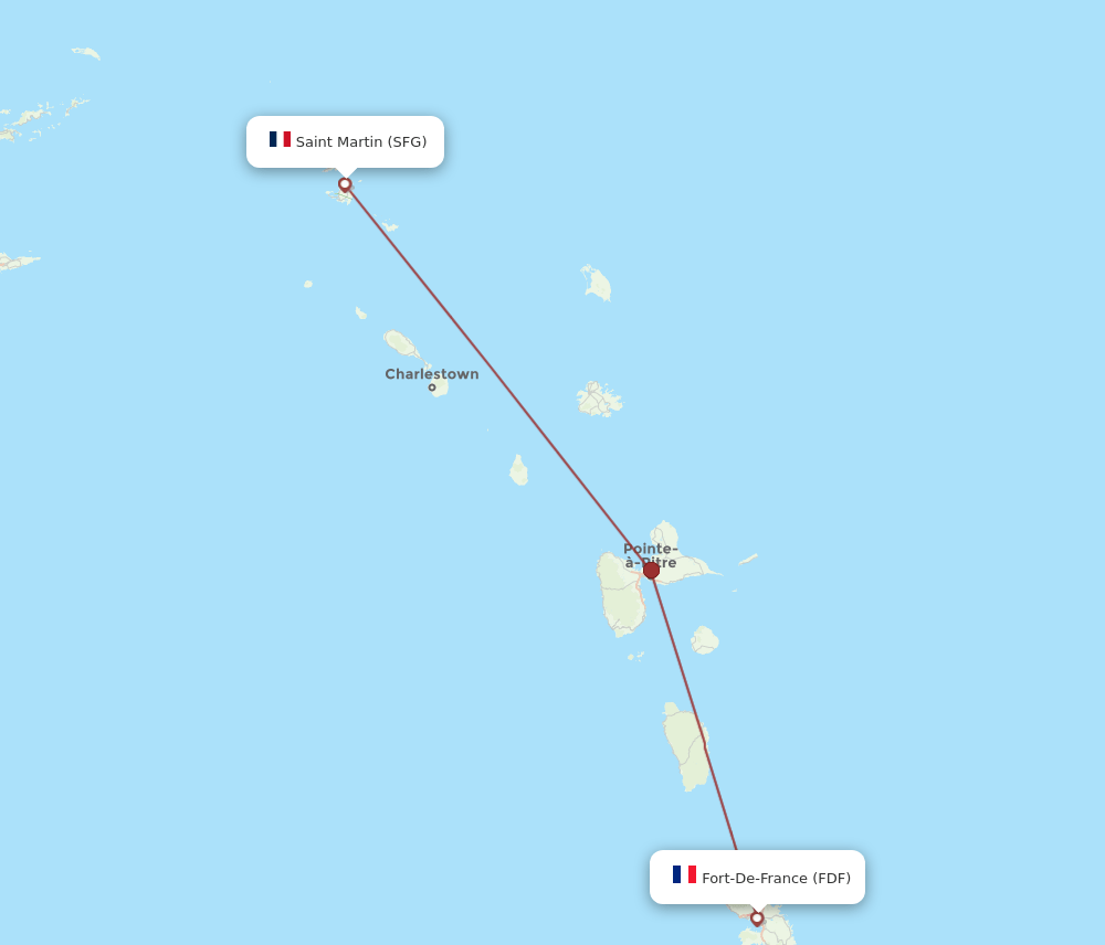 FDF-SFG flight routes