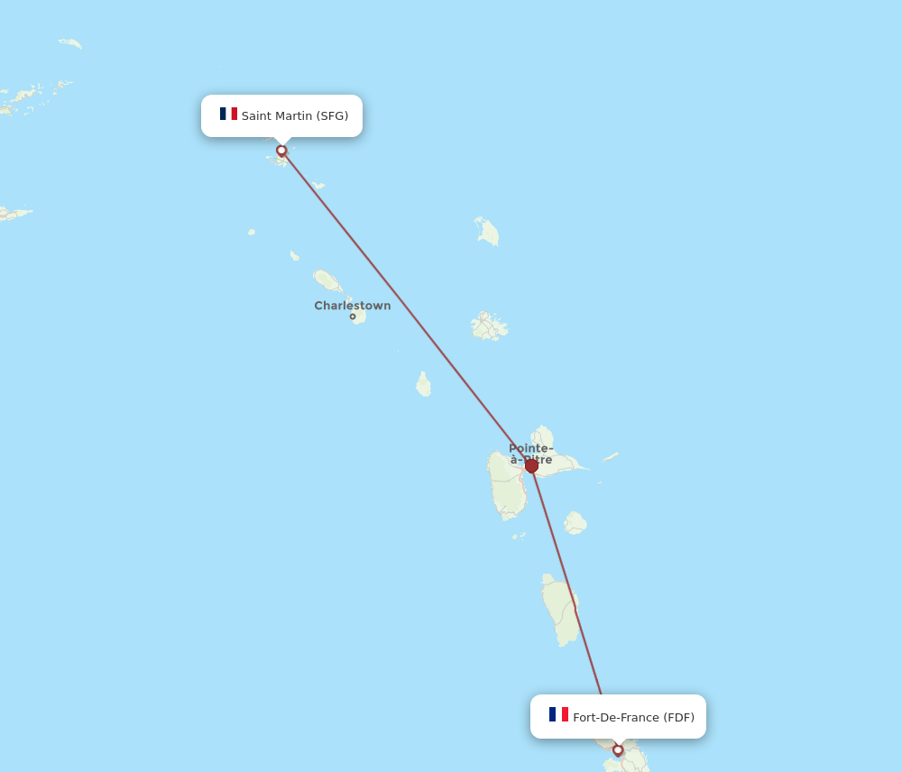 FDF to SFG flights and routes map