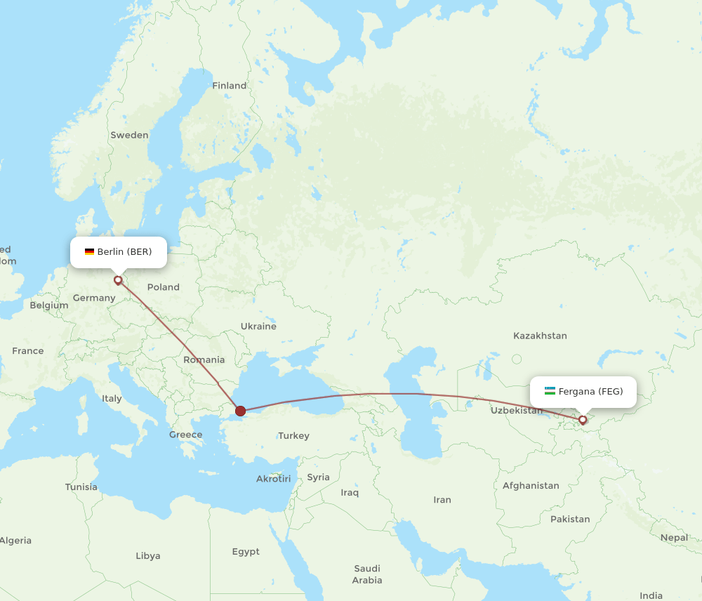 FEG-BER flight routes