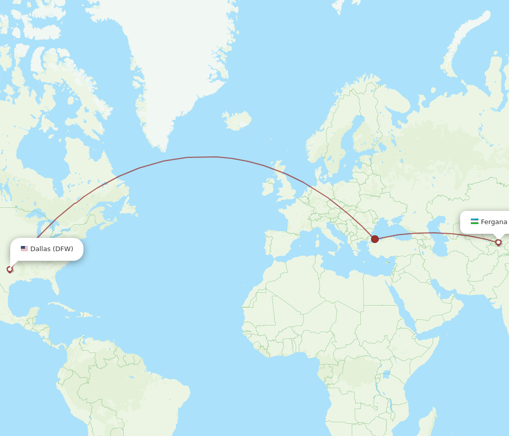 DFW to FEG flights and routes map
