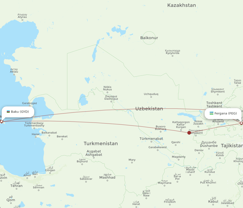 FEG-GYD flight routes