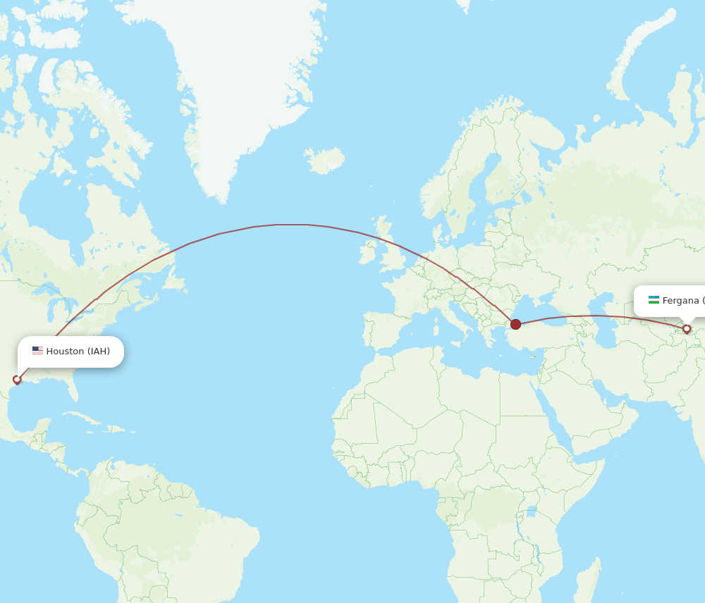 FEG-IAH flight routes
