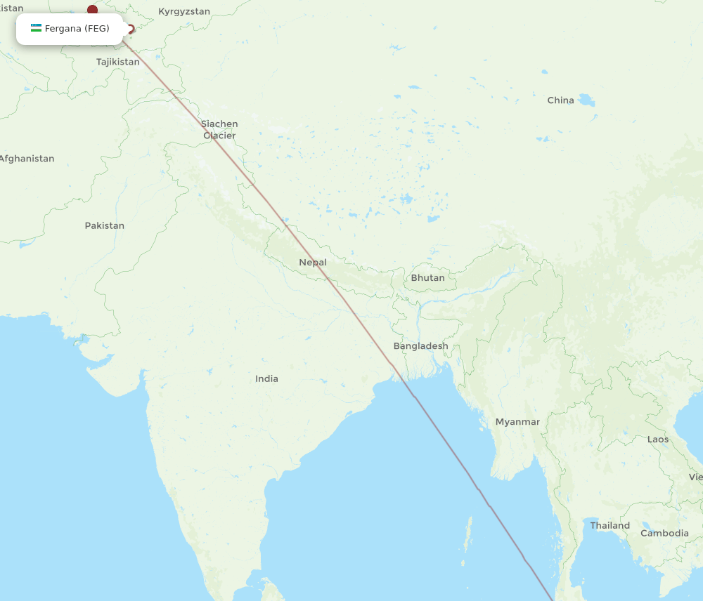 FEG-KUL flight routes