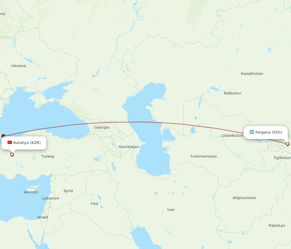 FEG-KZR flight routes