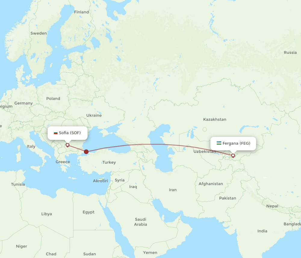 FEG-SOF flight routes