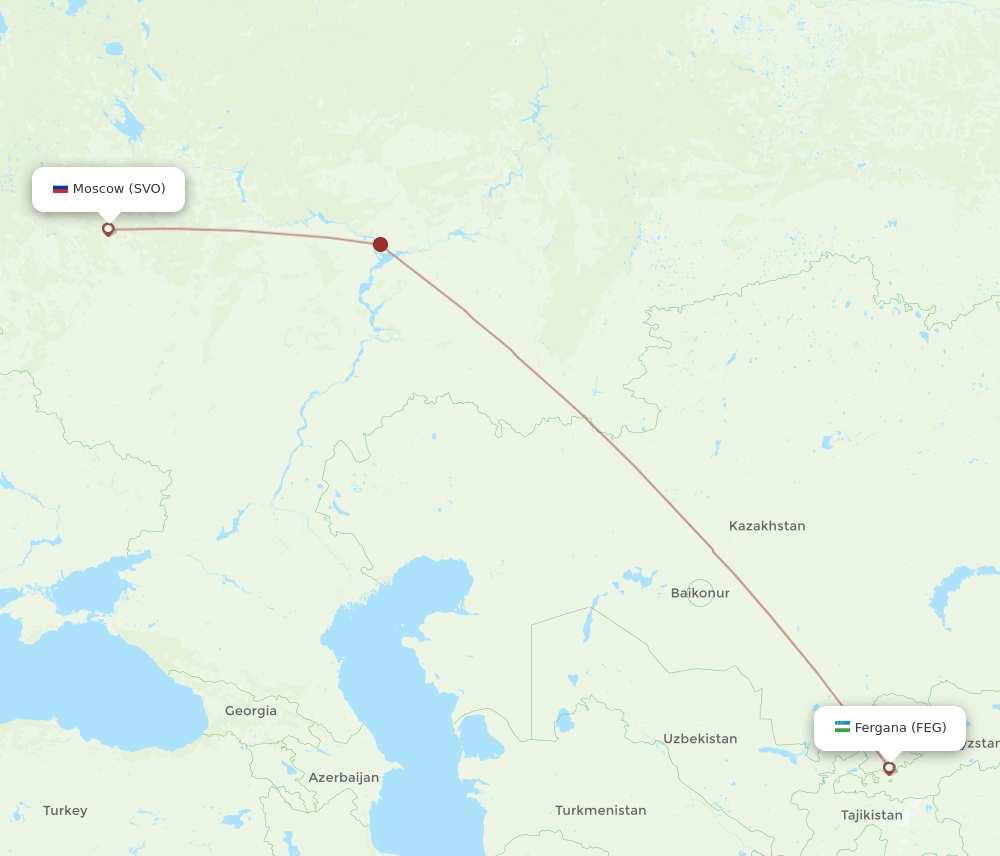 FEG-SVO flight routes