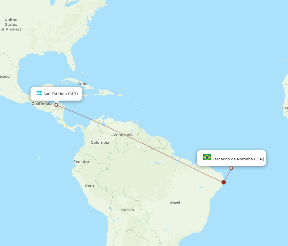 Fernando De Noronha - Serra Talhada route map and flight paths