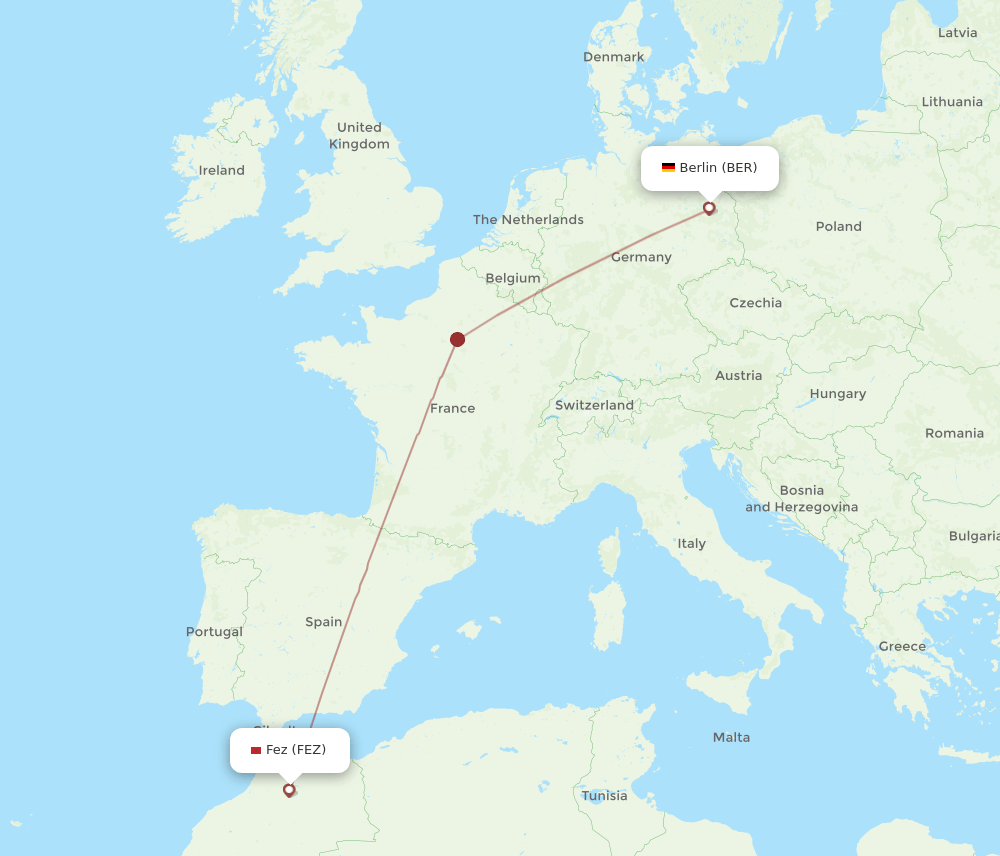 FEZ-BER flight routes