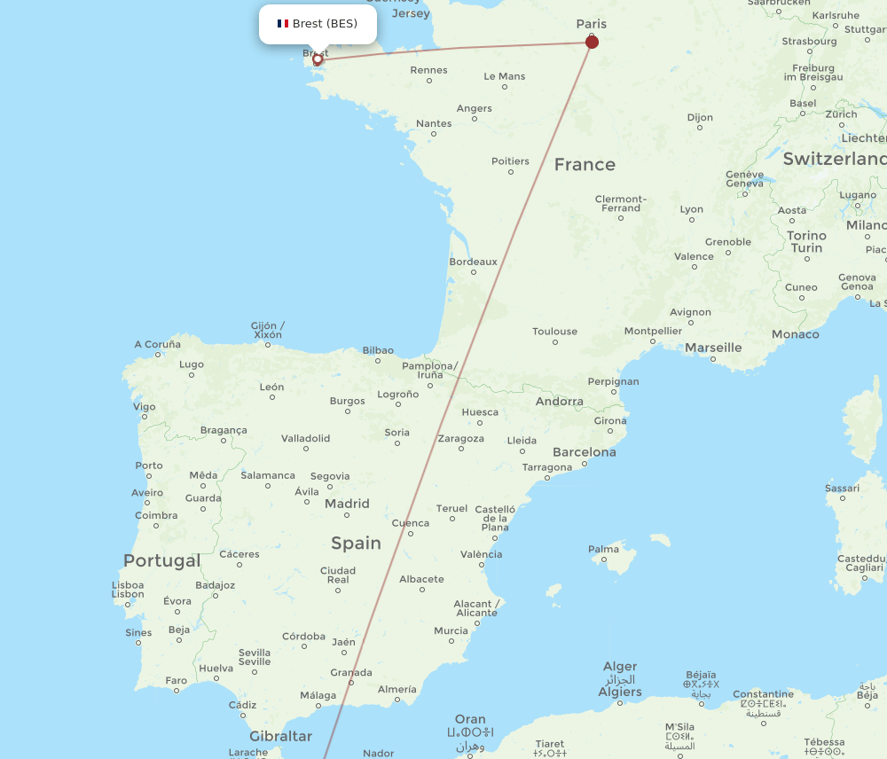 FEZ-BES flight routes