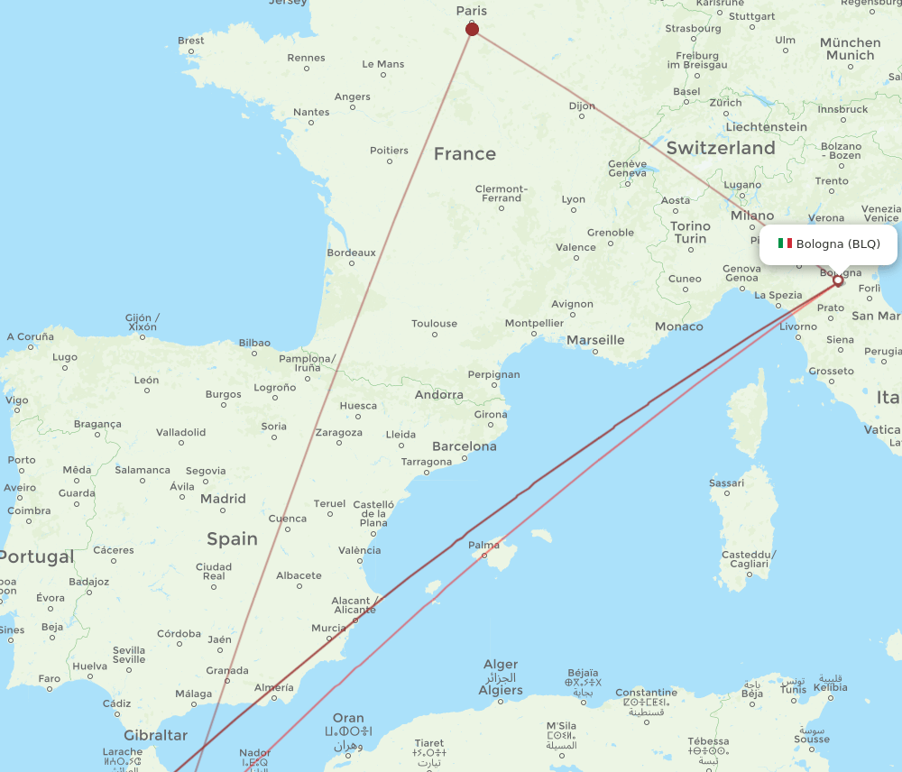 FEZ-BLQ flight routes