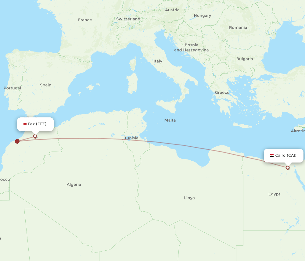 FEZ-CAI flight routes
