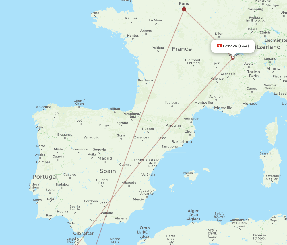 FEZ-GVA flight routes